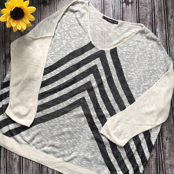 Maurices Sweaters - Maurices ivory and black chevron sweater